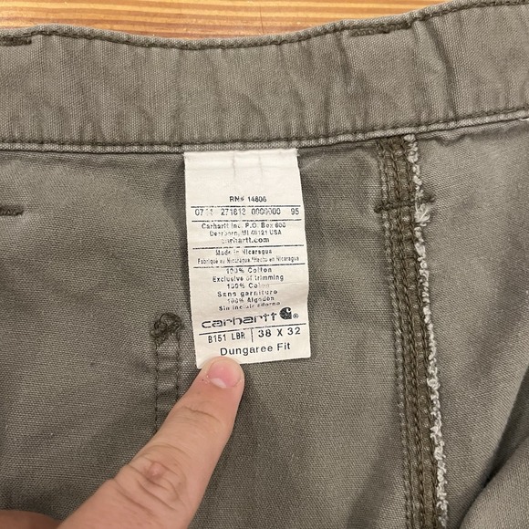 Carhartt Pants Mens 38x32 Gray Dungaree Relaxed Fit Utility Distressed - Picture 3 of 10